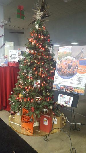Linn County PF Festival of Trees decorated tree.  Proceeds of the silent auction go towards non profit organizations supported by the Local JayCees.  Thanks to the Corridor Clay Crushers College Trap team with student athletes from Mt Mercy University and Kirkwood Community College.